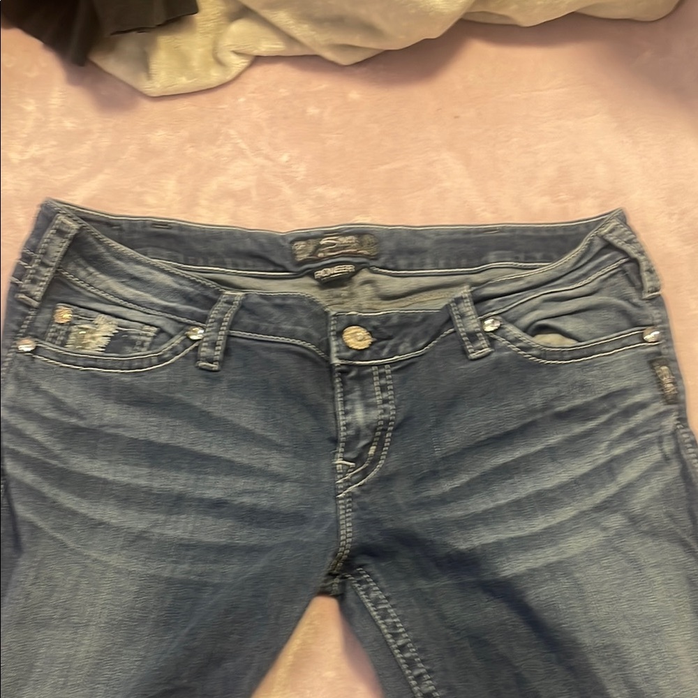 PIONEER Blue Skinny Jeans with Vintage Distressed Look